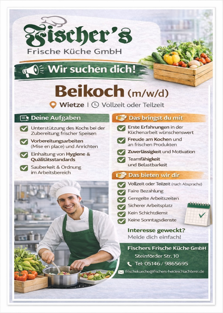 Stellenanzeige Beikoch