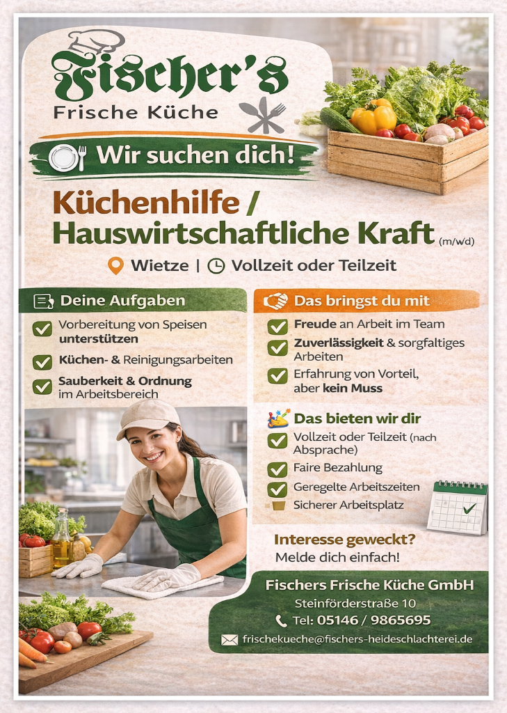 Stellenanzeige Küchenhilfe
